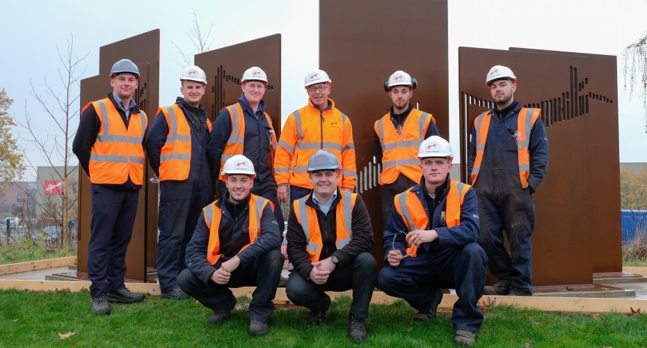 Cleveland Bridge UK creates weathered steel artwork to mark historic town link