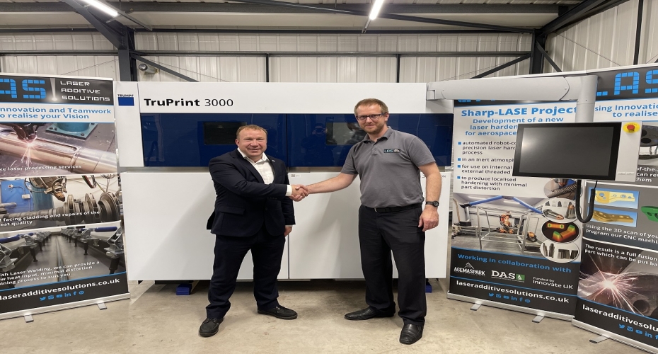 LASER ADDITIVE SOLUTIONS ENTERS THE SPACE SECTOR FOLLOWING TRUMPF TRUPRINT 3000 INVESTMENT