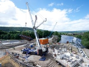 Twin Archimedean screw turbine installed at West Yorkshire development